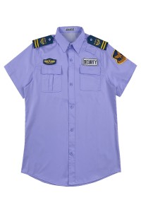設計藍色短袖男裝保安恤衫   訂製男裝保安夏季恤衫制服     形象郵政禮賓服       時尚保安外套    SKSU026